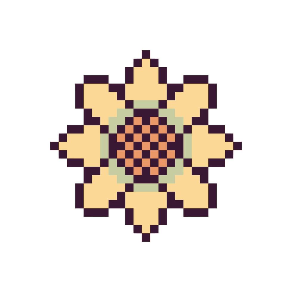 Pixel art botanical CRT-style vector