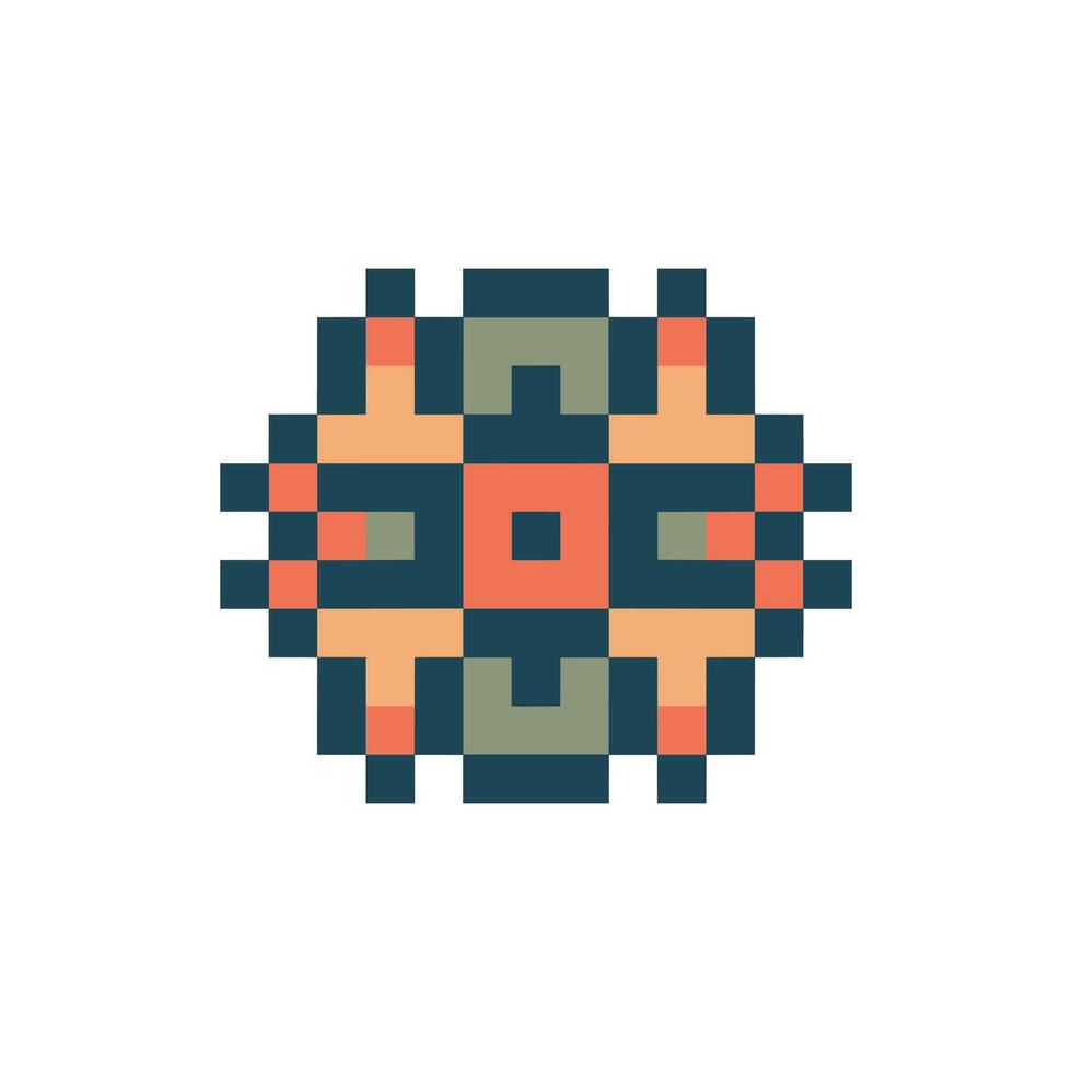 ornate wave pixel art vector