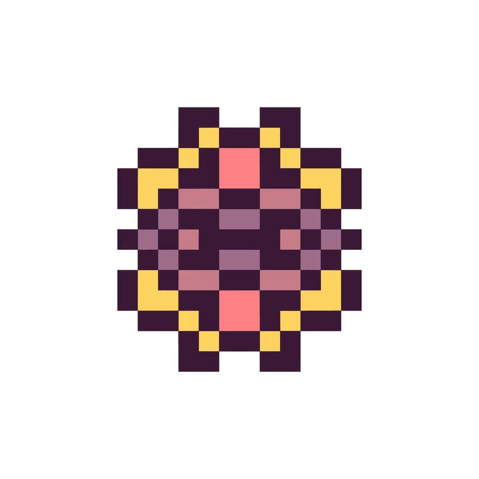 Retro pixel art abstract geometric figure vector