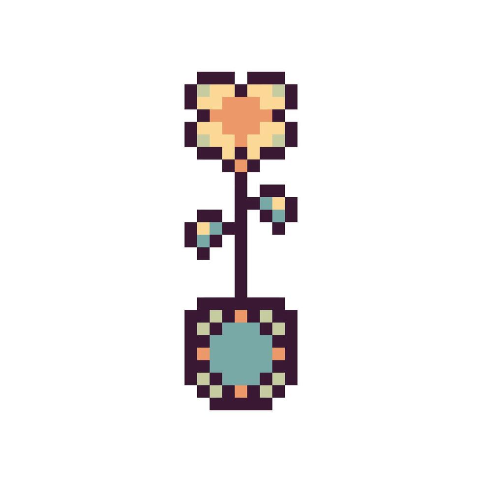 simple flower with pot vector