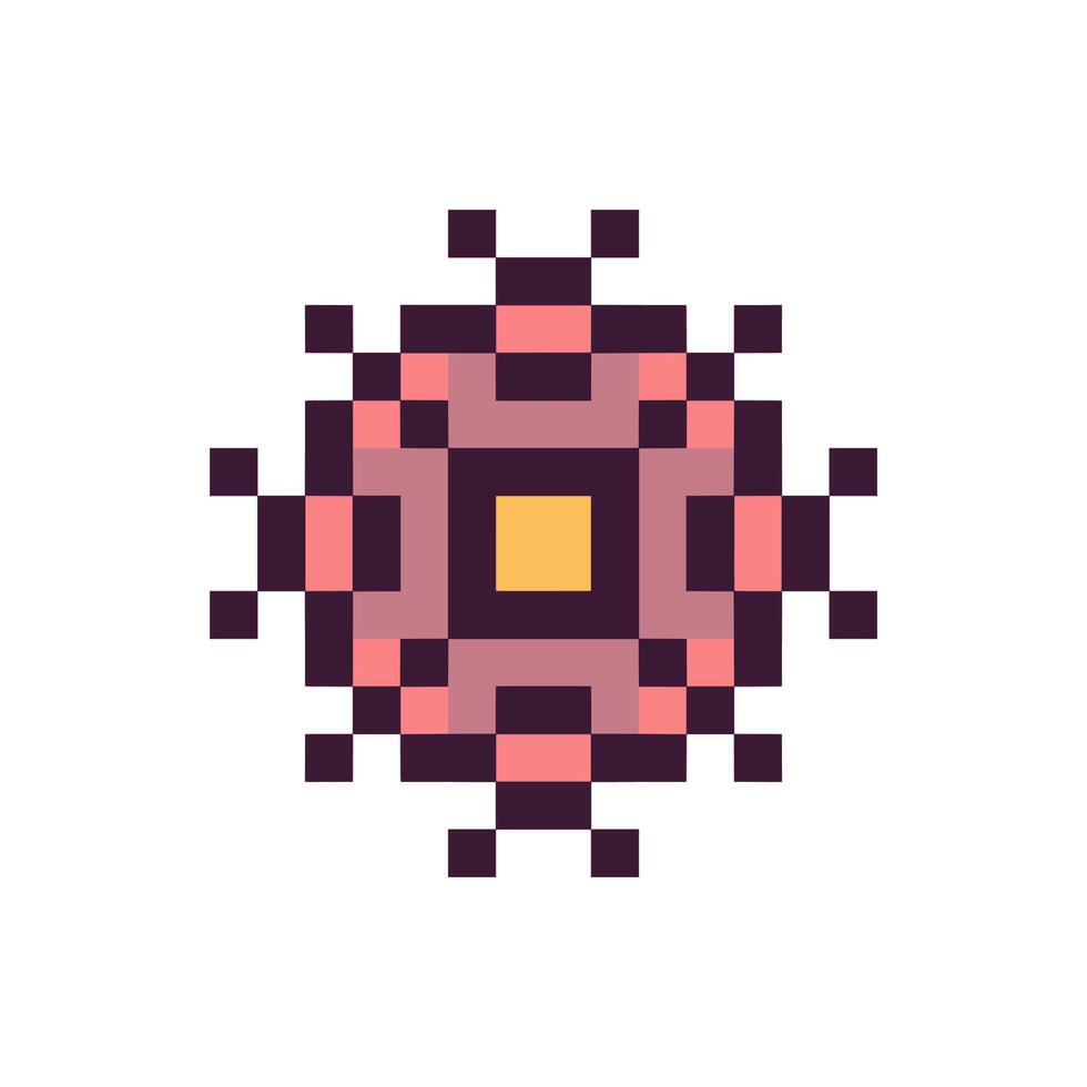 Pixel art vintage abstract form border vector