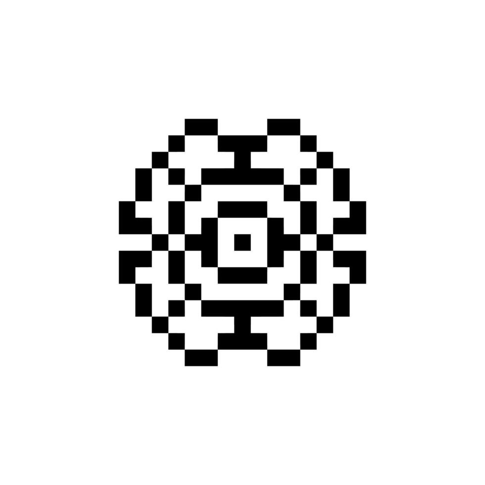 Classic retro pixel art with geometric shapes vector