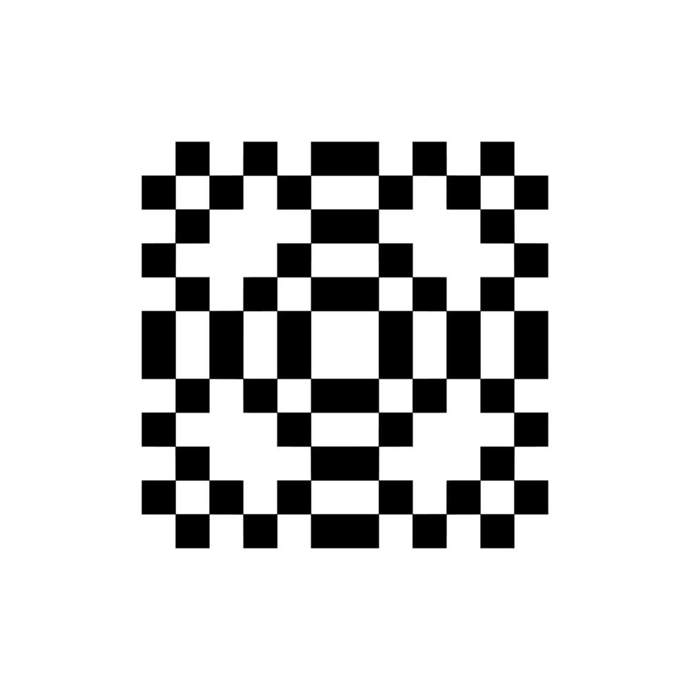 abstract mandala pixel art pattern retro vintage design vector