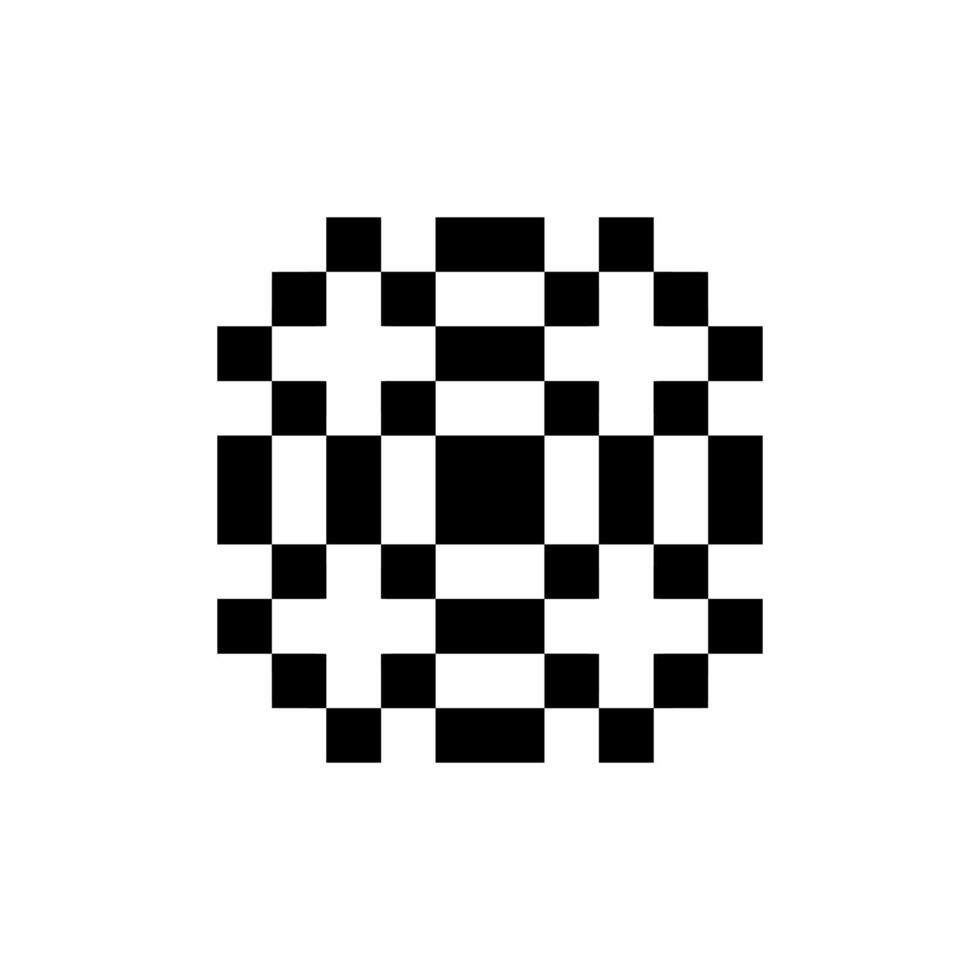 Vintage pixel form with geometric contour vector