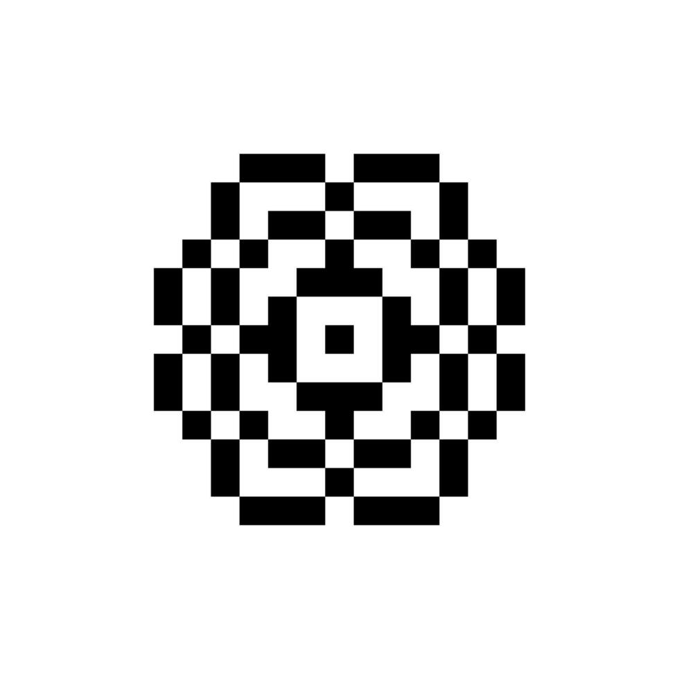 Pixelated geometric retro form vector