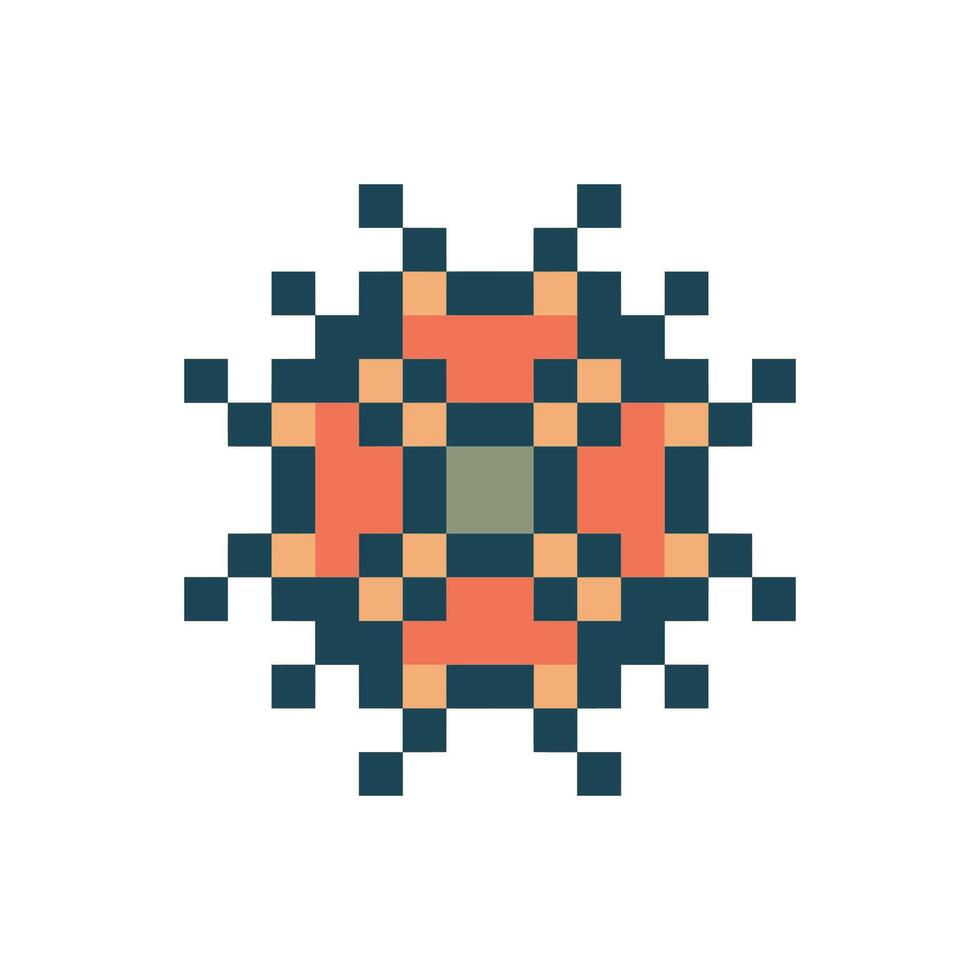 Retro-style pixel art abstract geometric figure vector