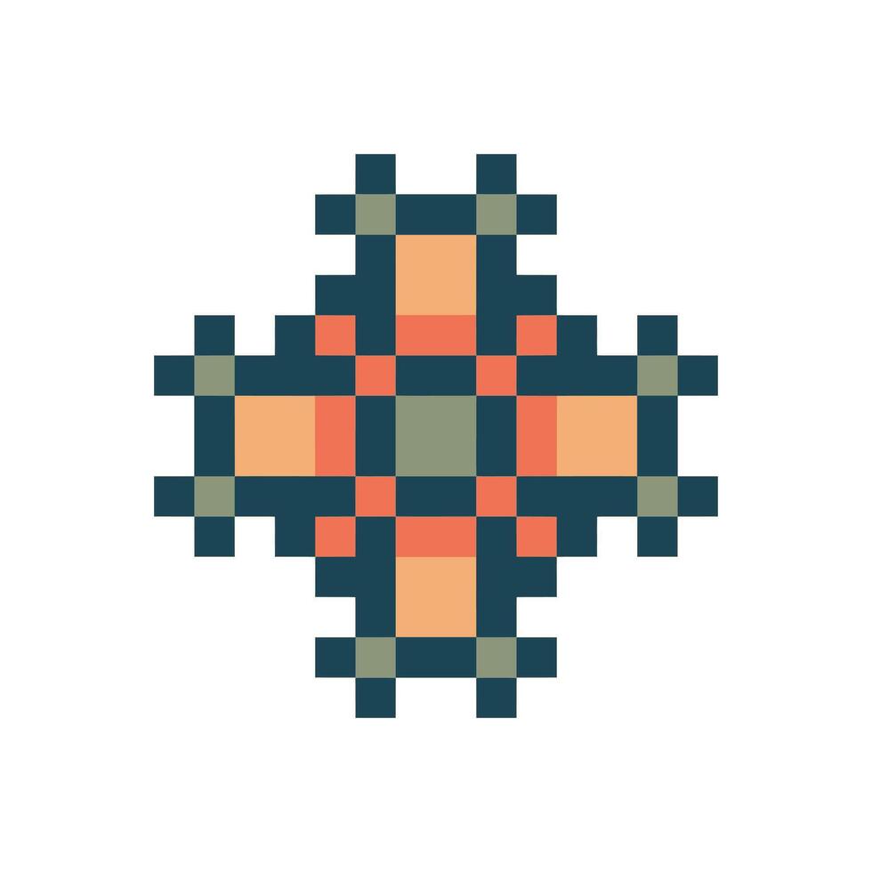 classic tile pixel art ornament symmetrical retro artwork vector