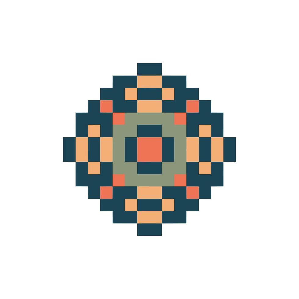 ornamental motif pixel art vector