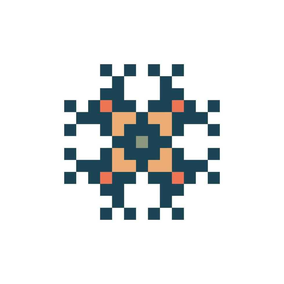 detailed scroll pixel art motif soft old-fashioned style vector