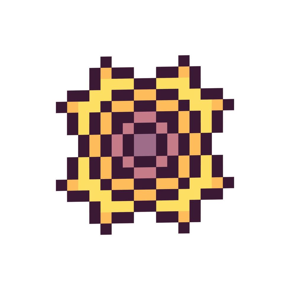 Pixel art abstract design with vintage outline vector