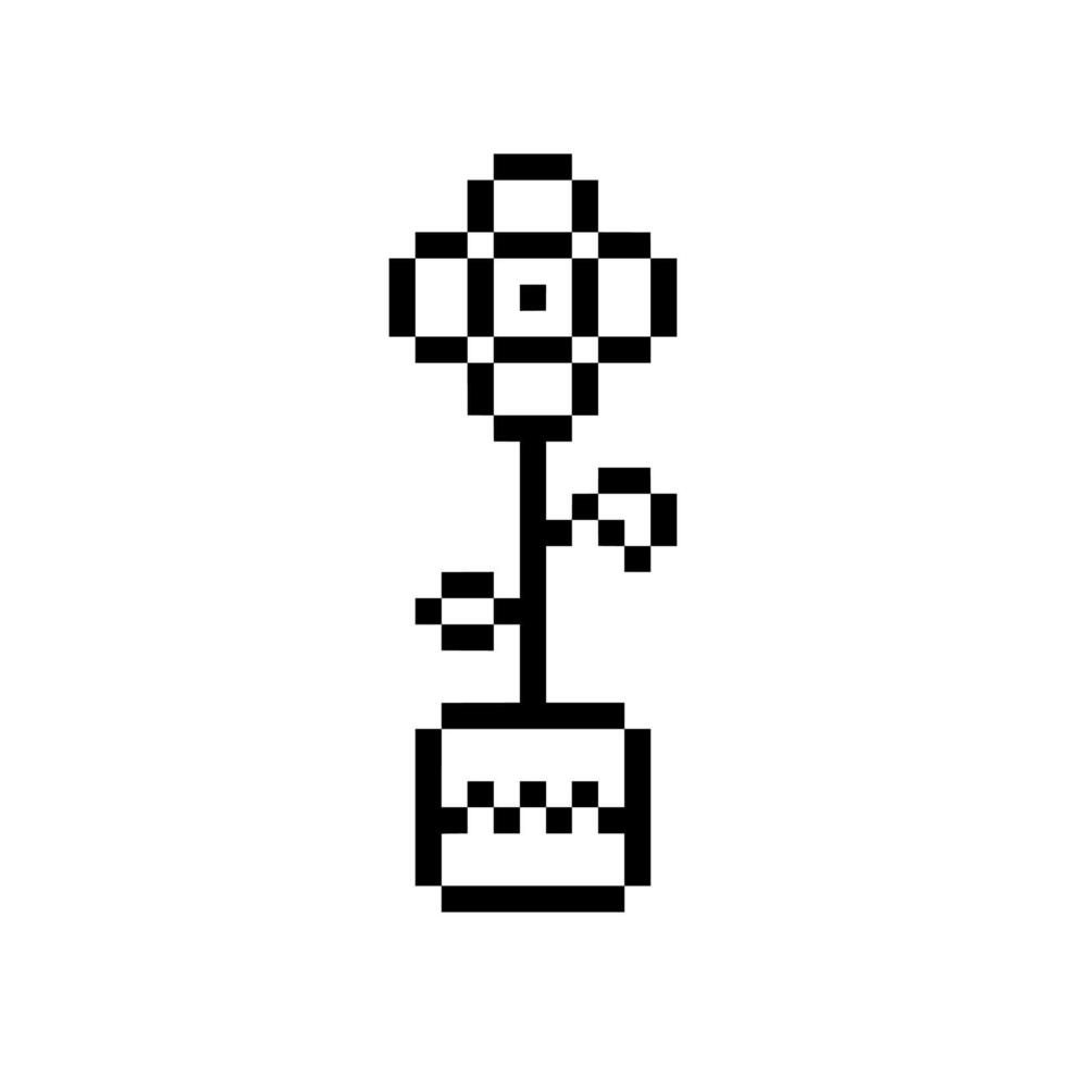Old-school pixel art of a pretty floral pattern vector