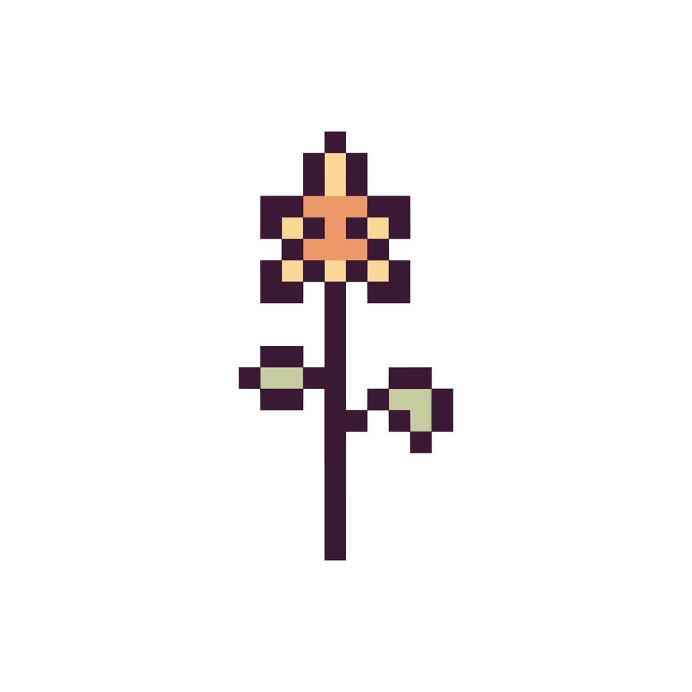 Pixel art floral decal 16-bit vector