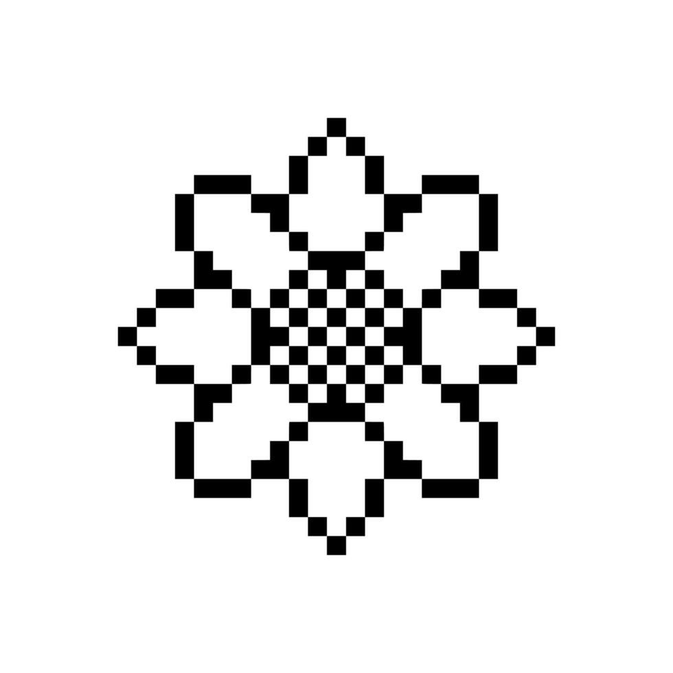 Pixel art rose symbol classic pixel vector