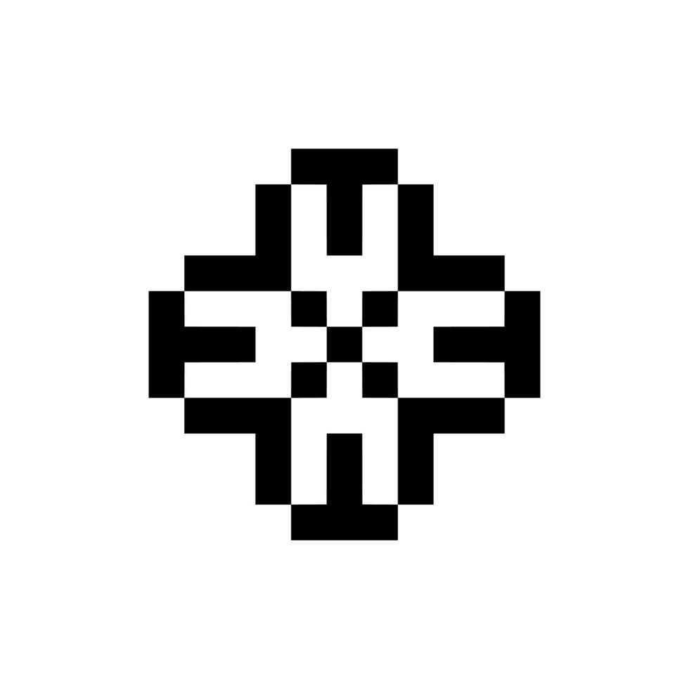 elegant frame pixel art vector