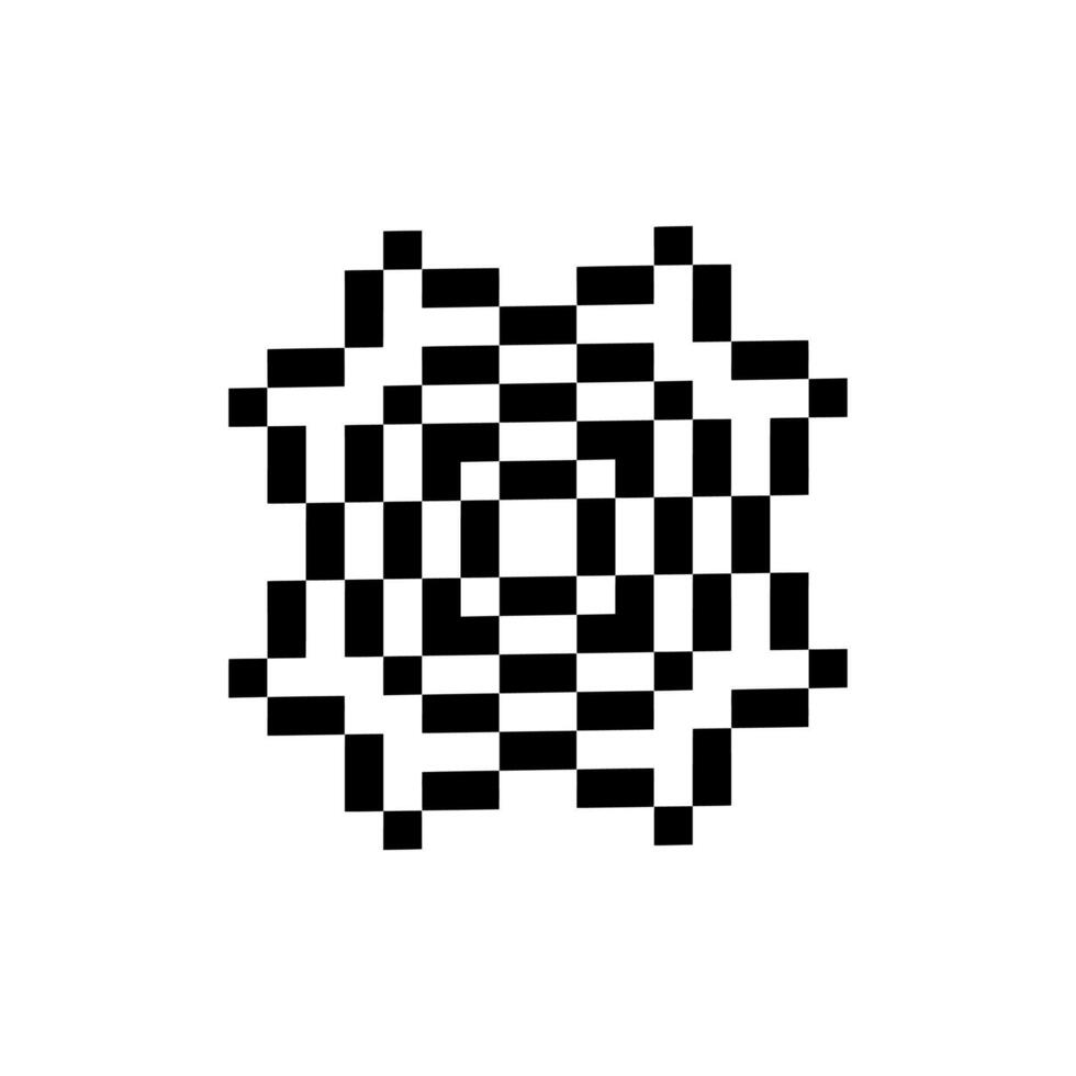 Abstract pixel design with vintage shape outline vector