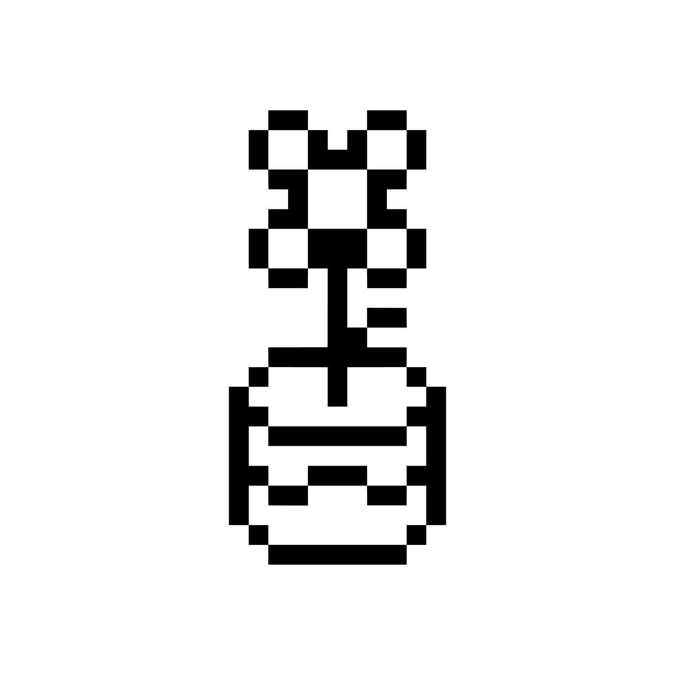 Old-school flower shape in pixel art vector