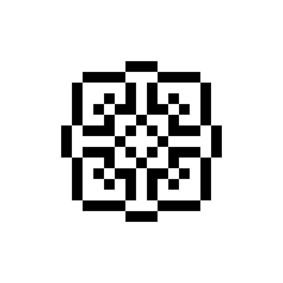 ornamental lace pixel art frame smooth artistic touch vector
