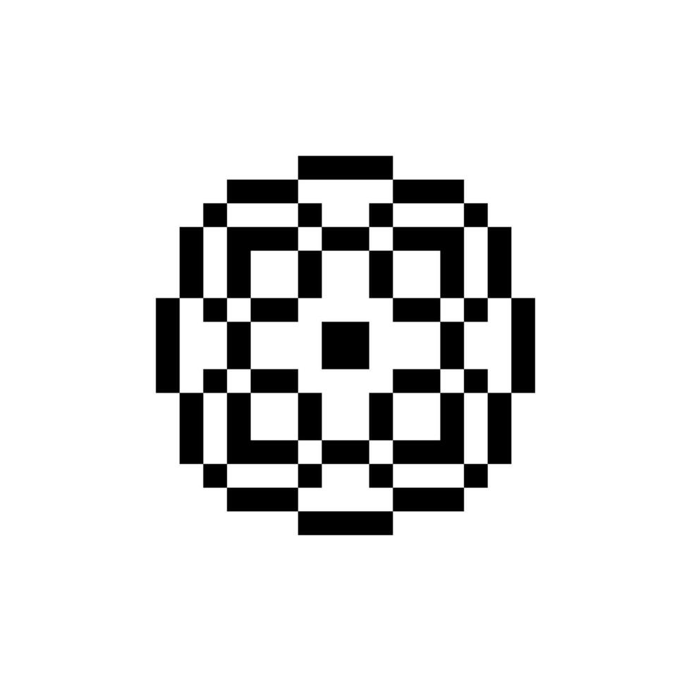 Classic pixel outline with retro geometric style vector