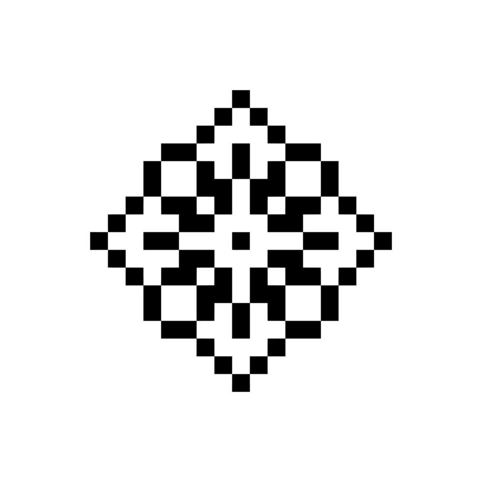 retro diamond pixel art shape bold artistic look vector