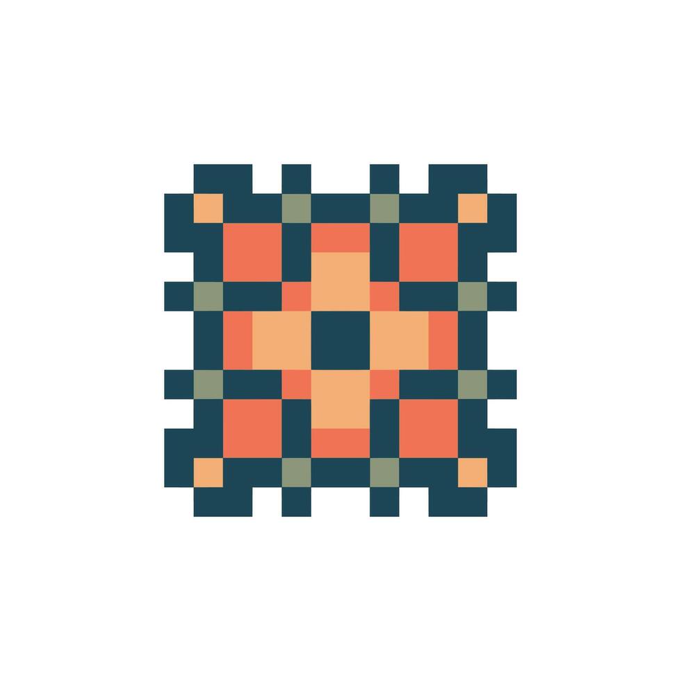 classic pattern pixel art frame timeless symmetrical design vector