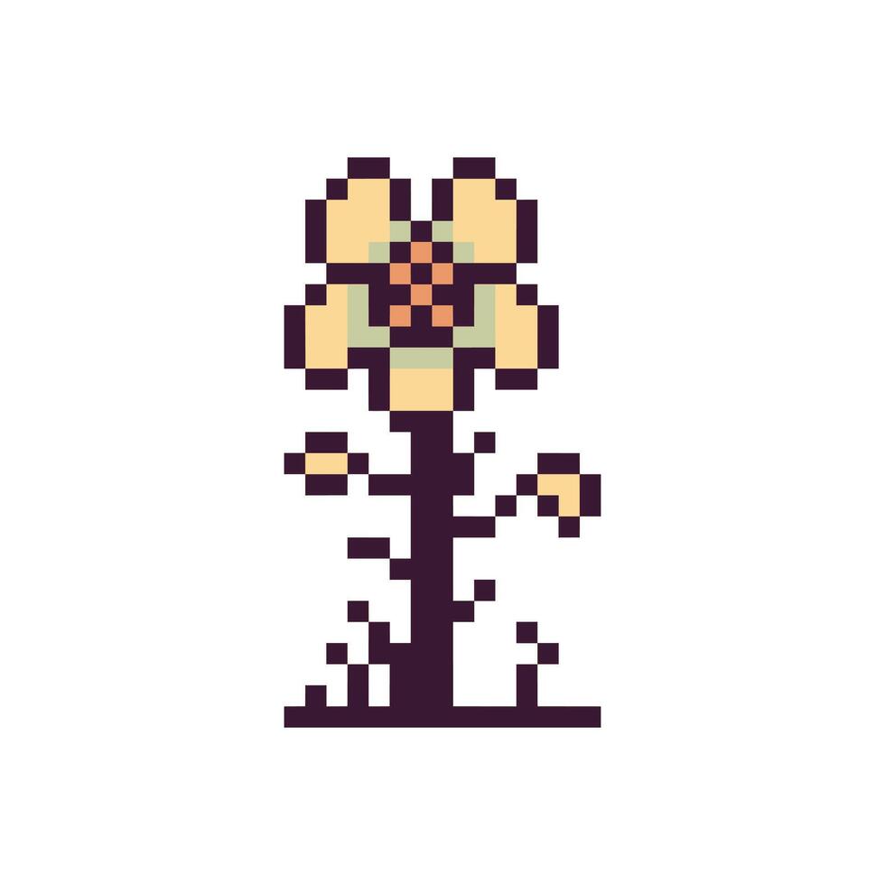 Pixel art sunflower figure pixel aesthetic vector