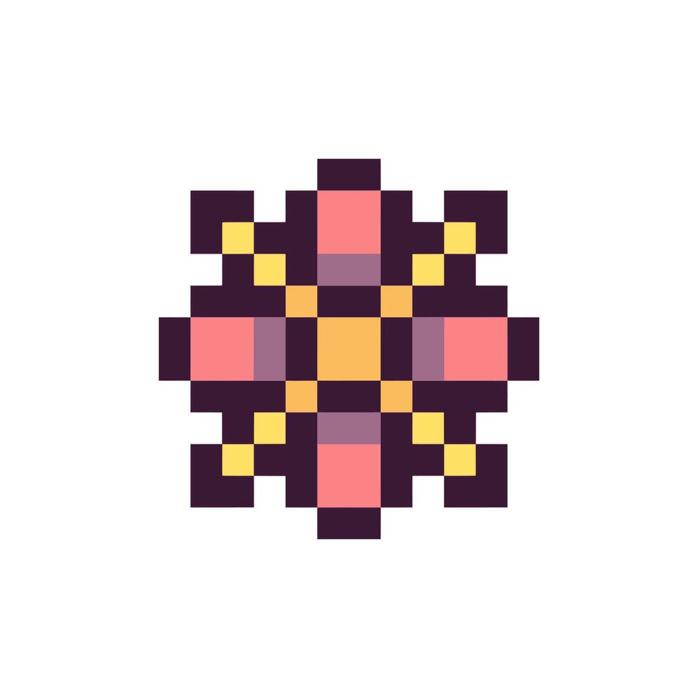 Geometric pixel outline with vintage art vector