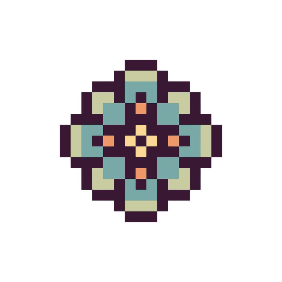 abstract shape retro pixel art vector