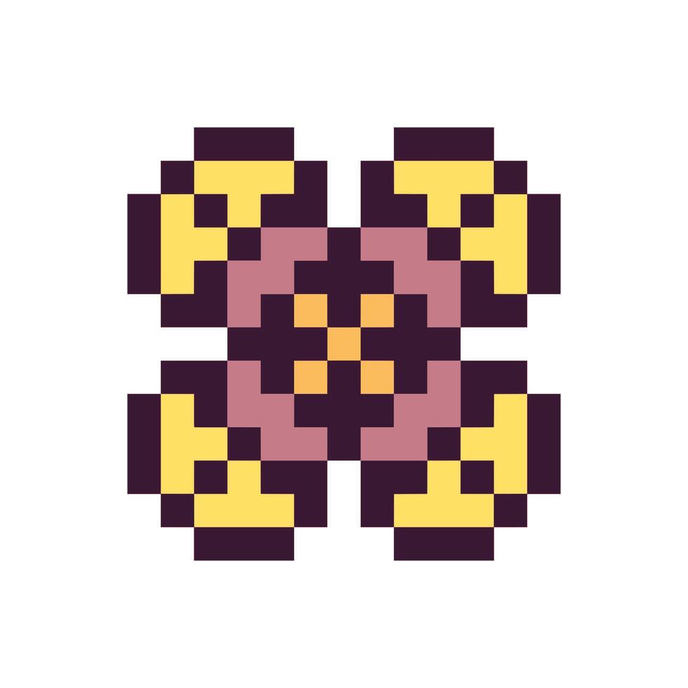 Old-fashioned pixel shape abstract contour vector