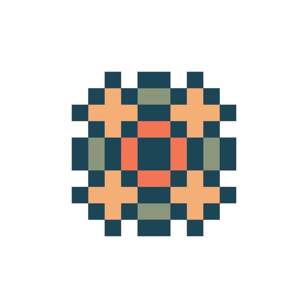 Vintage pixel silhouette in abstract design vector