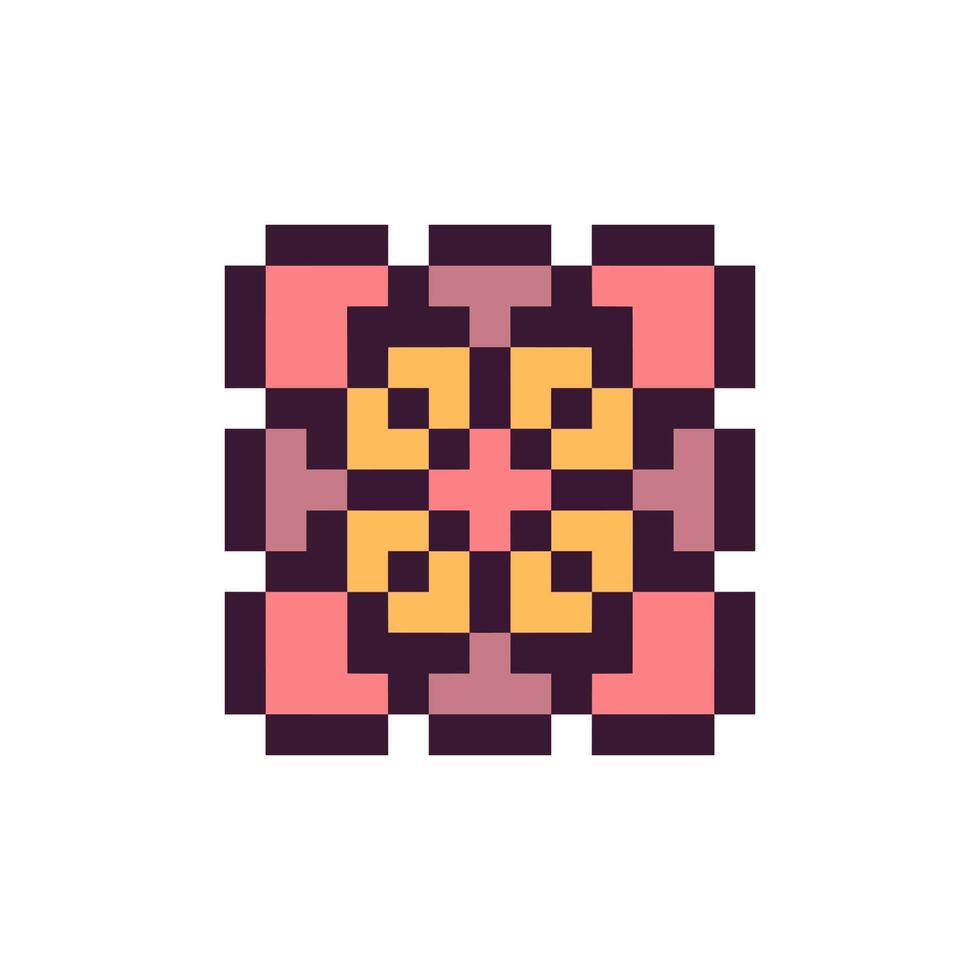 Vintage pixelated geometric art vector