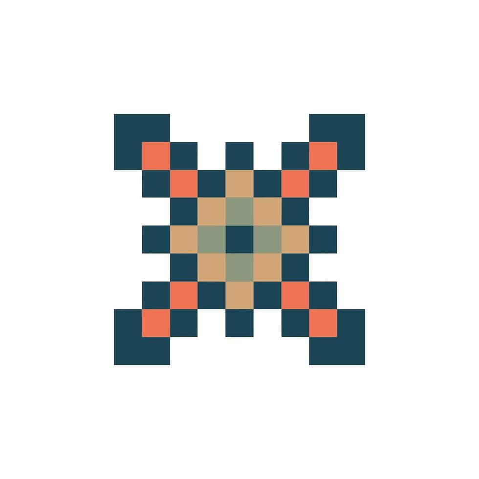 classic swirl pixel art vector