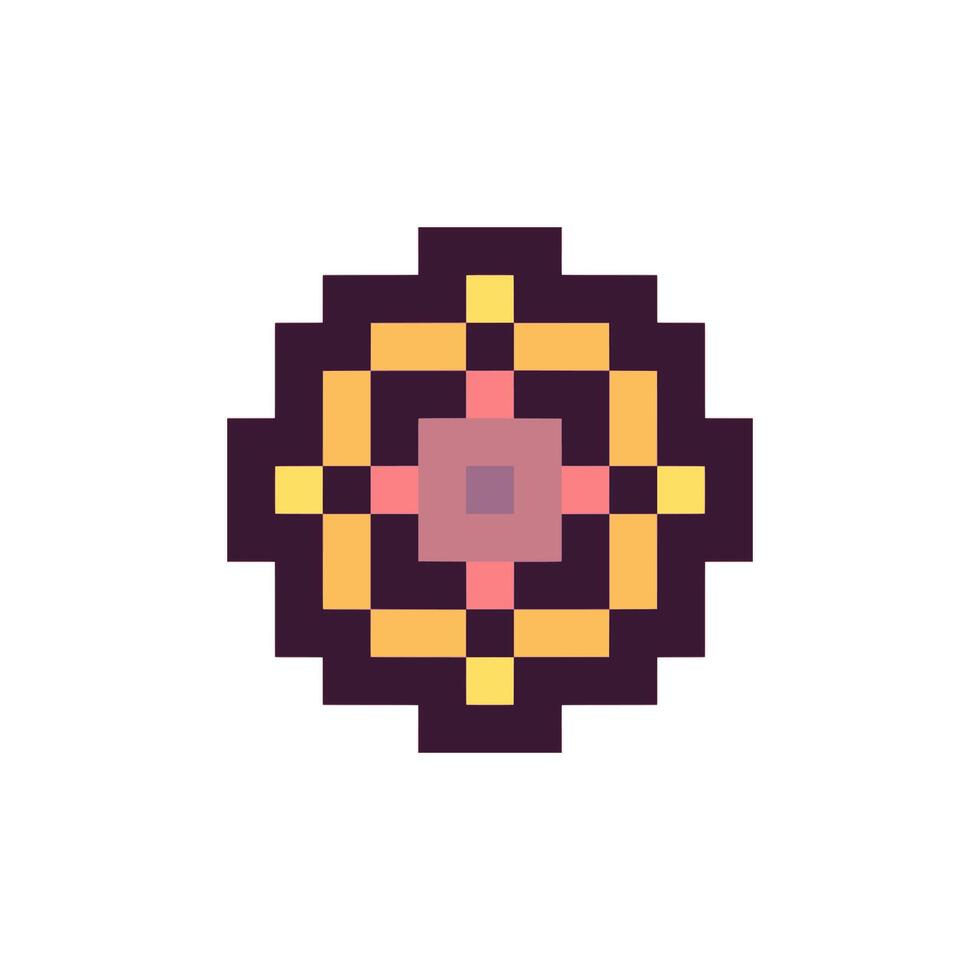 Retro pixelized geometric design vector