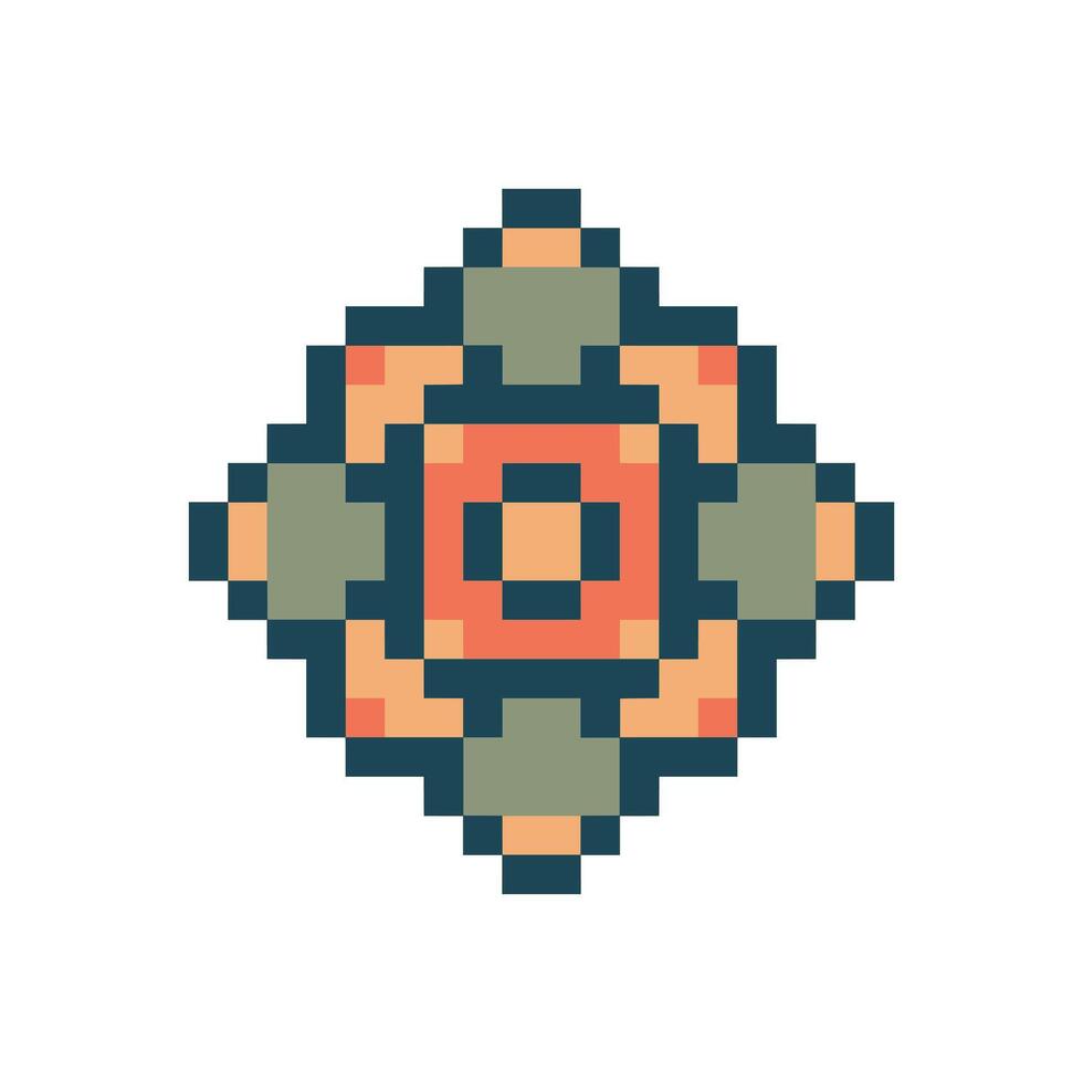 old-school swirl pixel art motif symmetrical creative effect vector