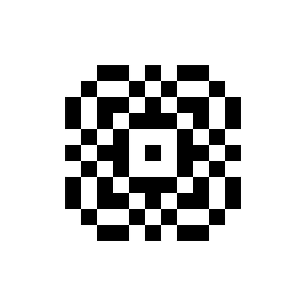 Vintage pixel art with abstract geometric form vector