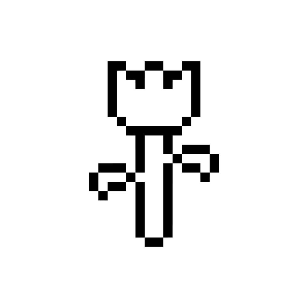 Retro pixel art in a lovely flower shape vector