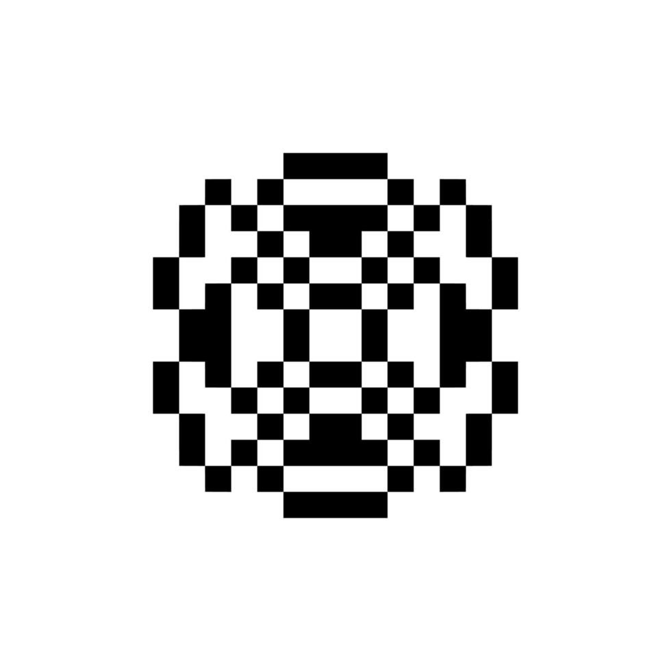 Old-fashioned geometric pixel art border shape vector