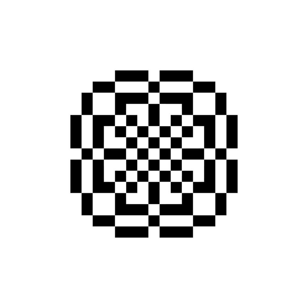 ornamental symbol pixel art pattern unique classic design vector