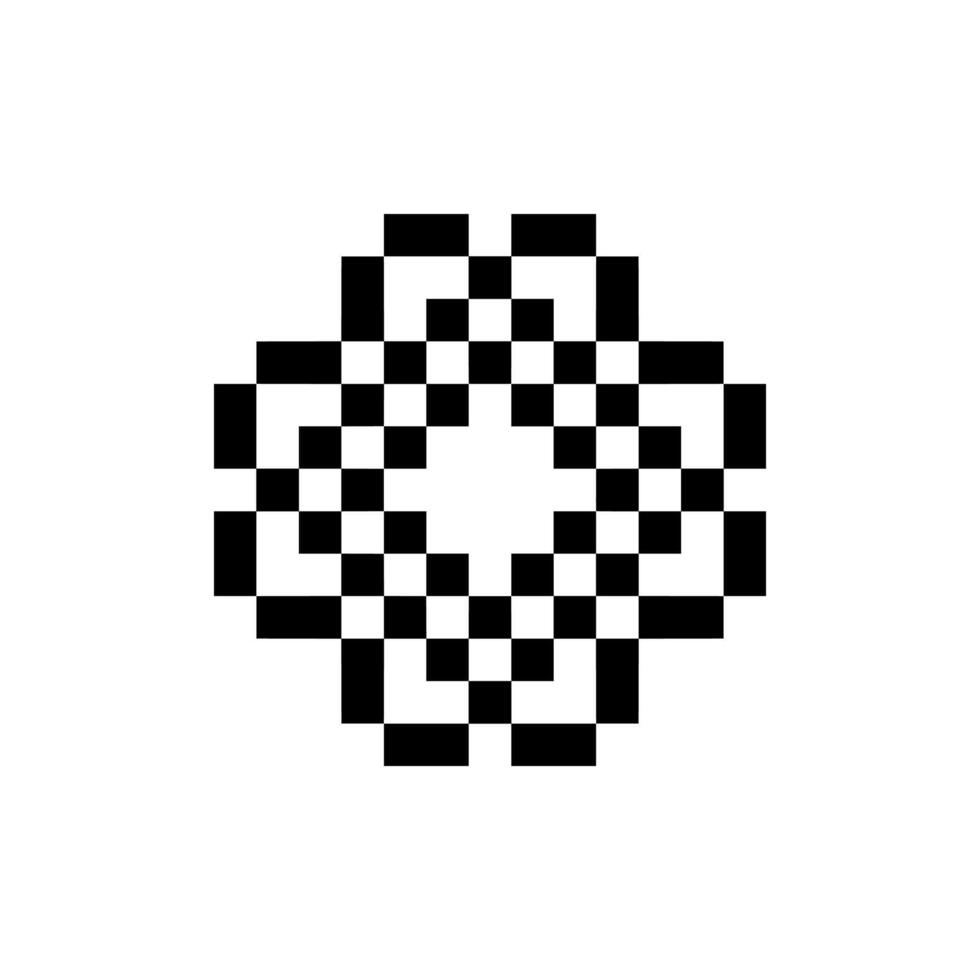 ornamental badge pixel art shape detailed artistic look vector