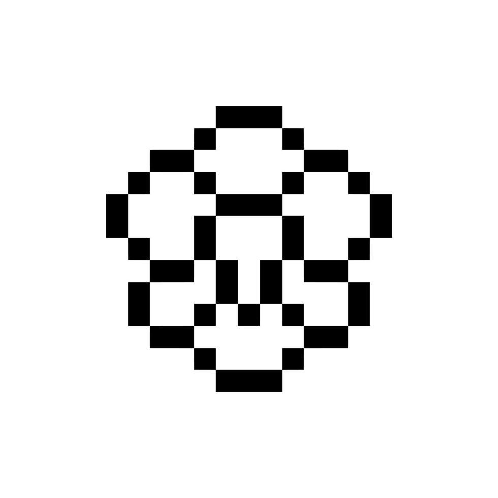 Pixel art outline in classic vintage style vector