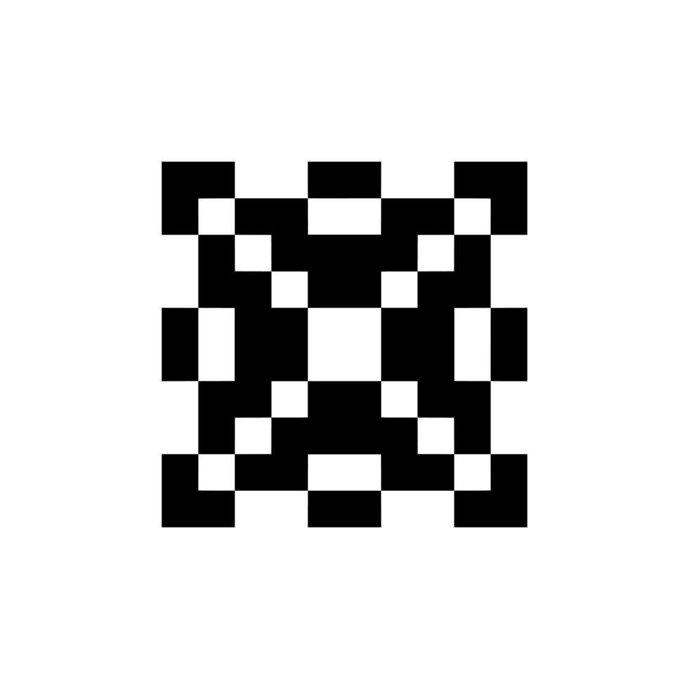 Abstract pixel art border with classic style vector