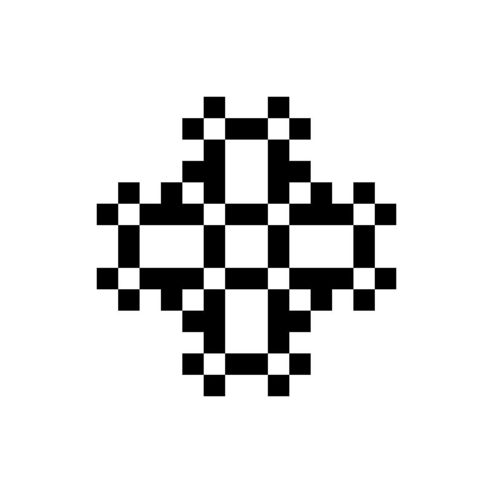 vintage shield pixel art emblem bold stylish look vector
