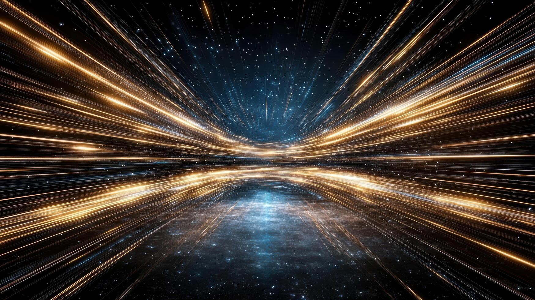 Vibrant abstract technology lines create colorful nebula effect photo