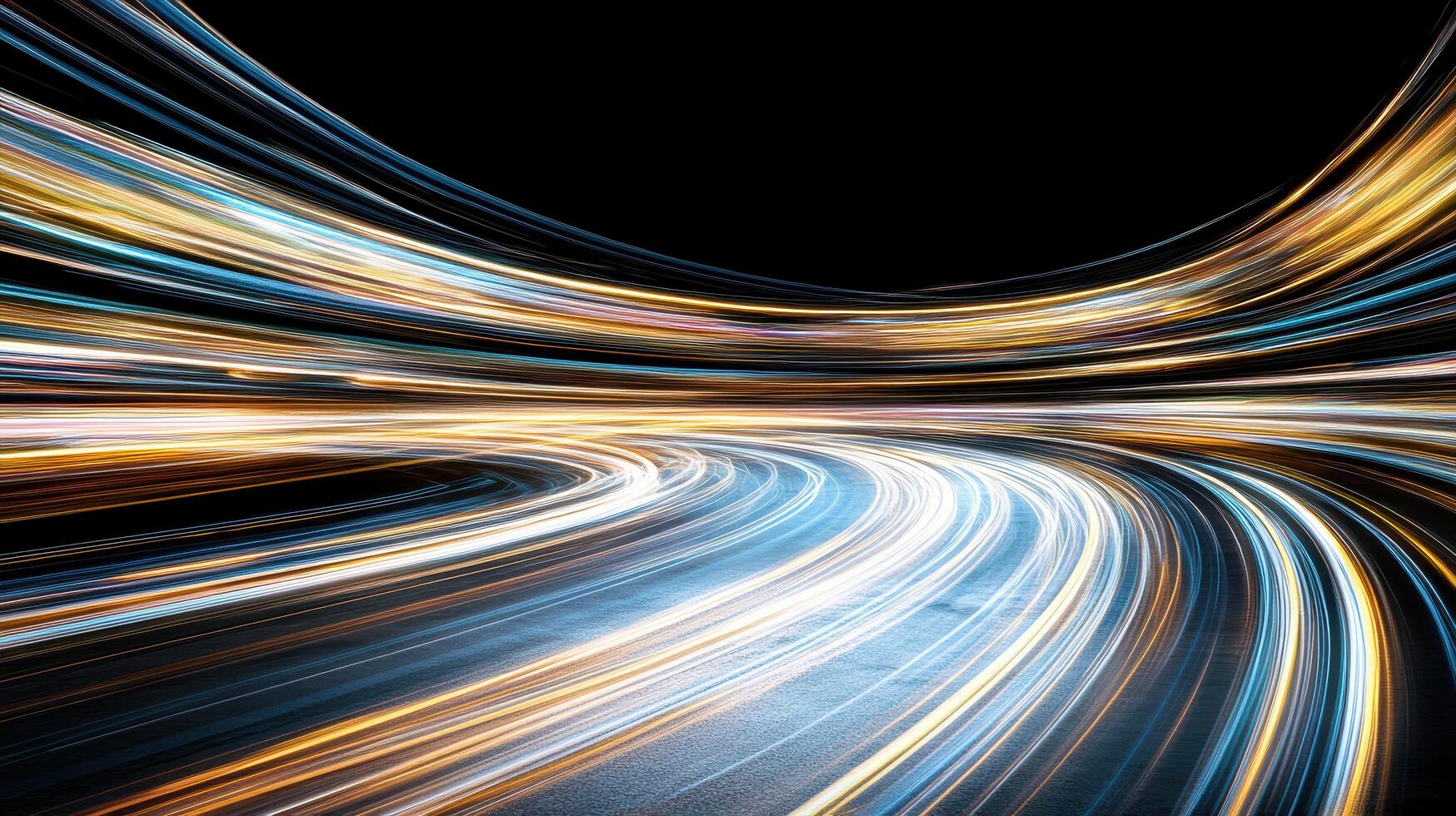 Dynamic light trails create abstract representation of movement and speed photo