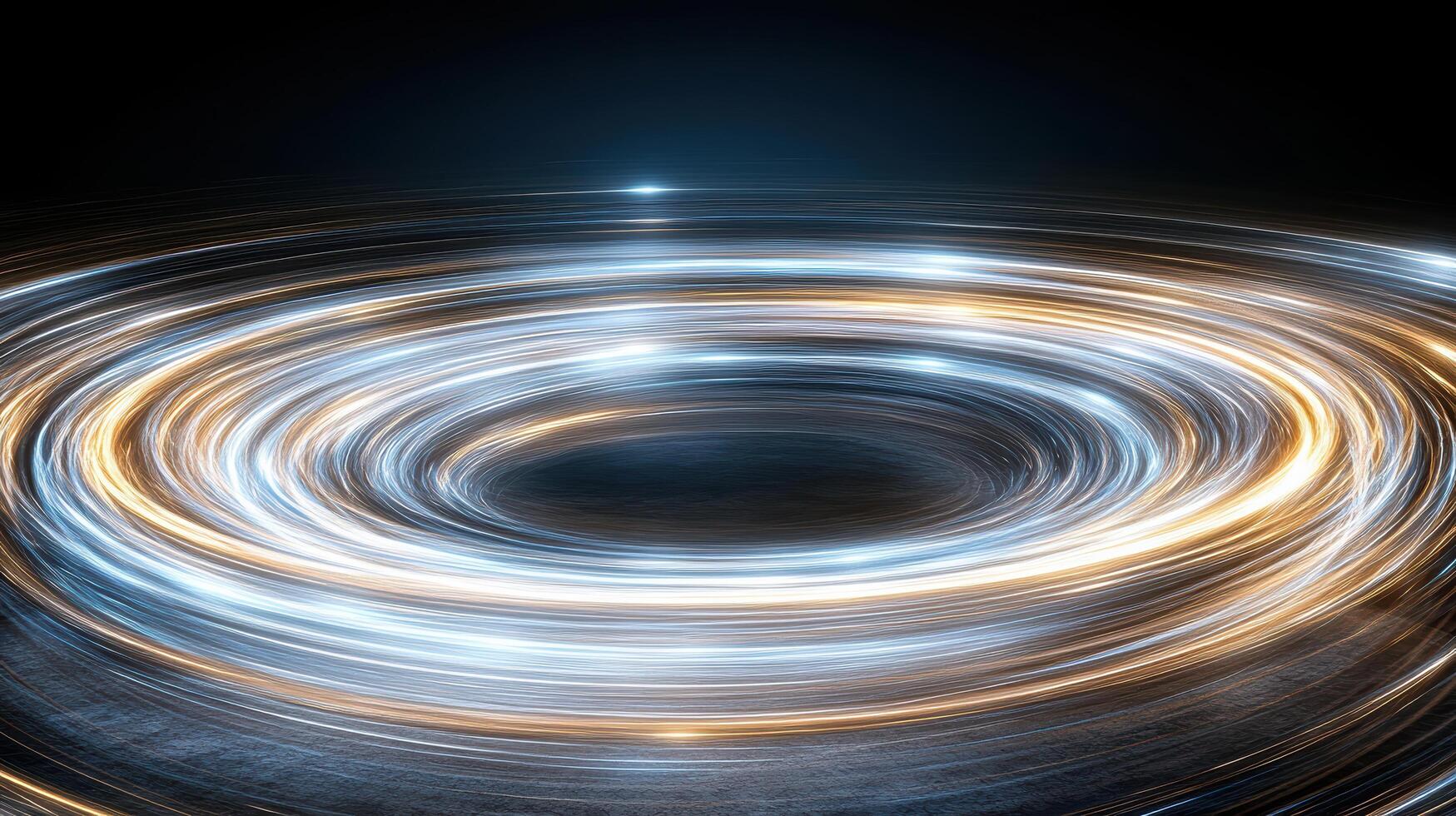Swirling lights create mesmerizing cosmic vortex in dark background photo