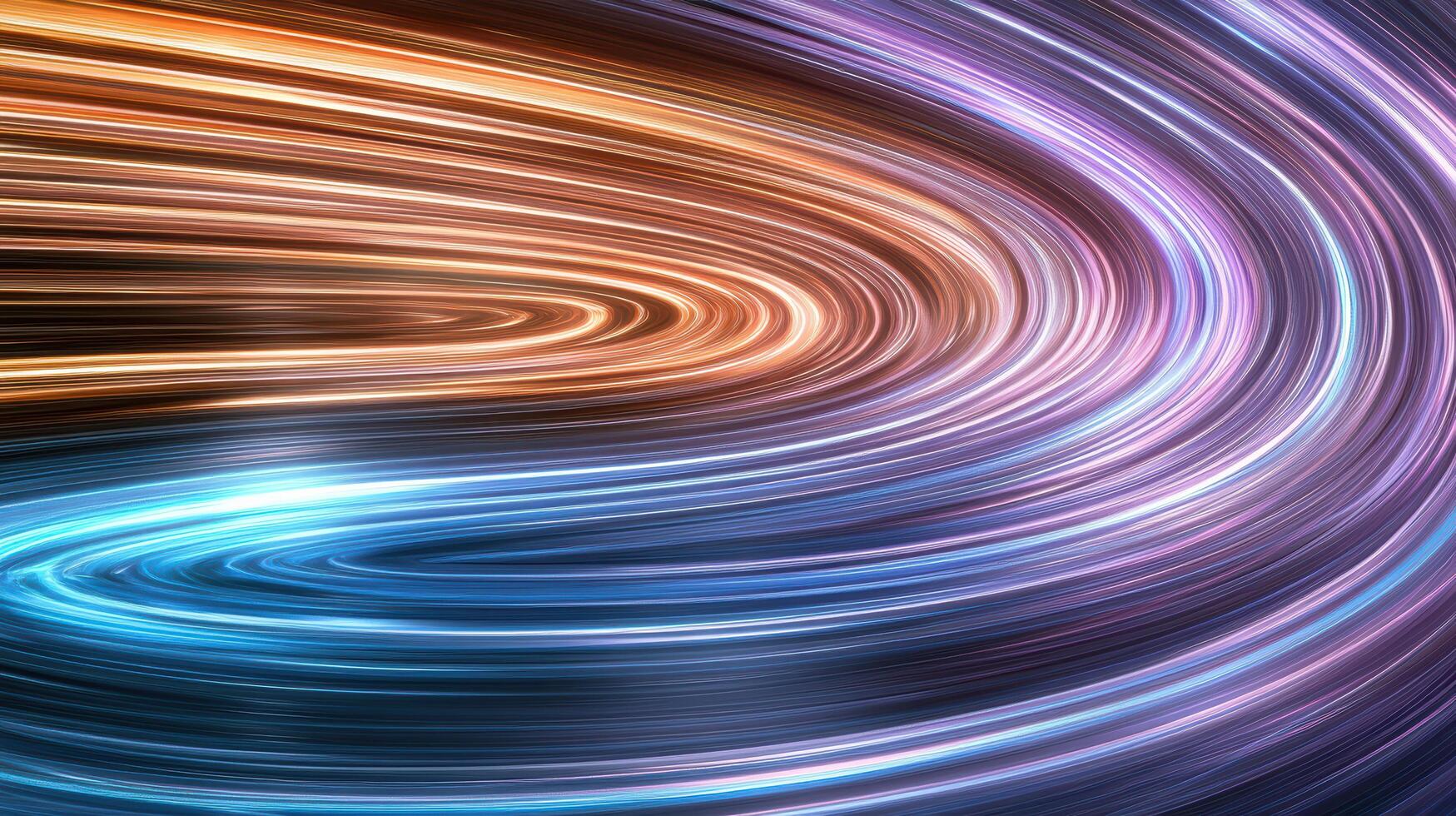 Dynamic lines create colorful abstract space theme with vibrant hues photo