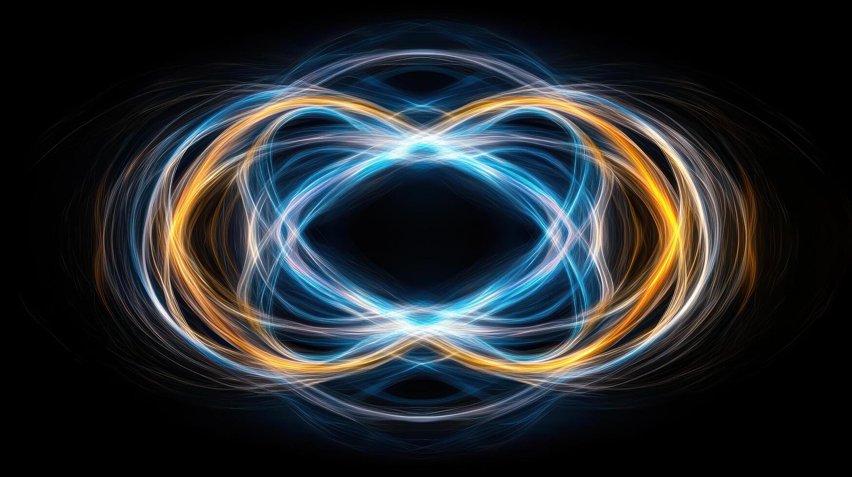 Futuristic abstract design with vibrant lines and glowing colors photo
