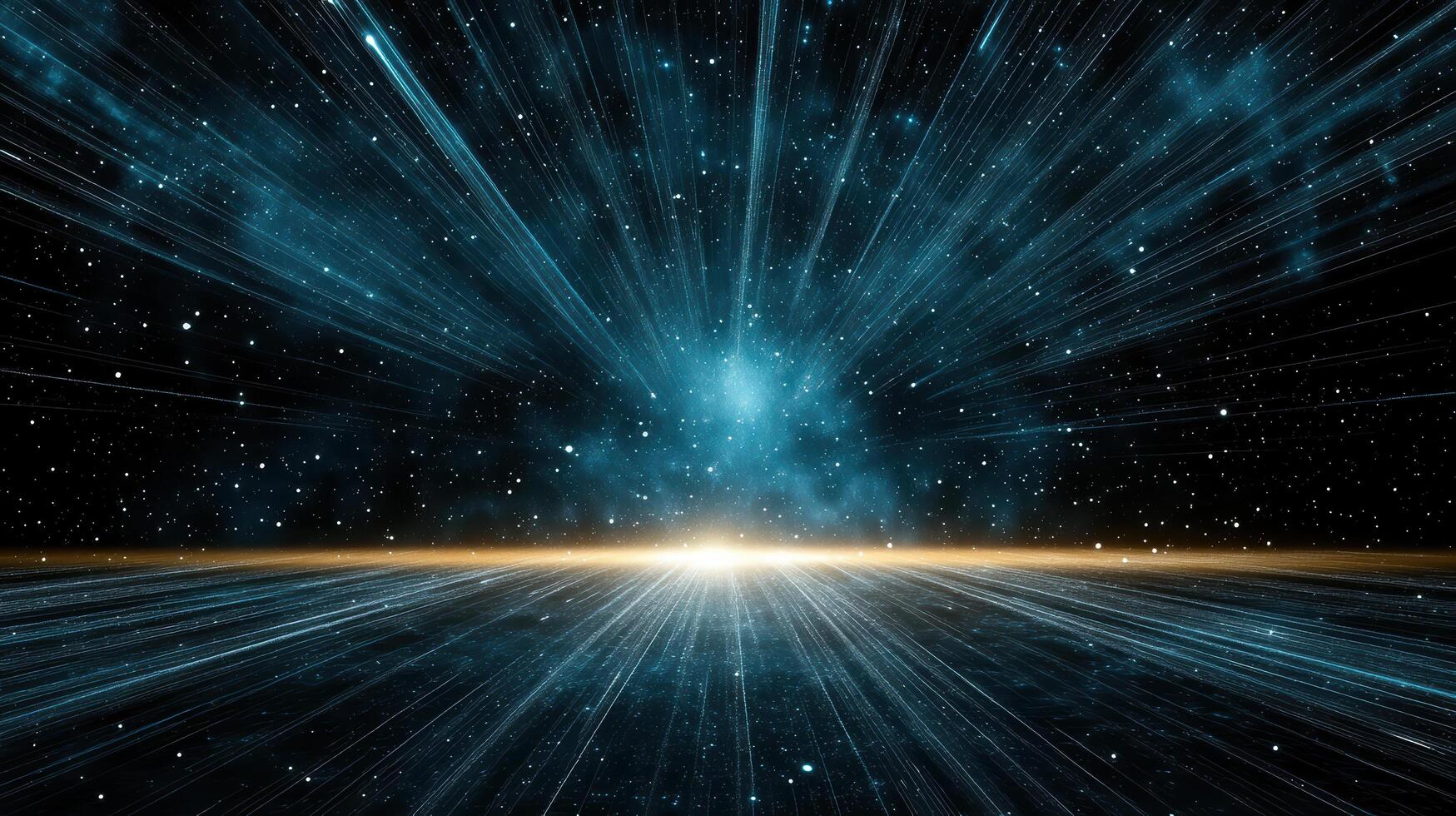 stunning abstract representation of digital universe with radiant light photo