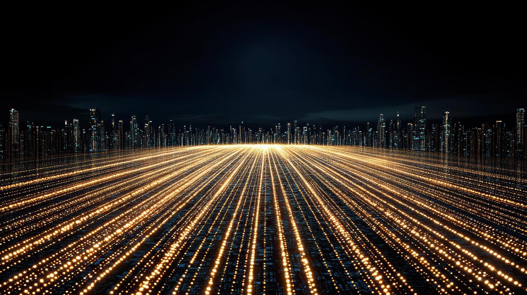 stunning abstract representation of digital data streams with glowing lights photo
