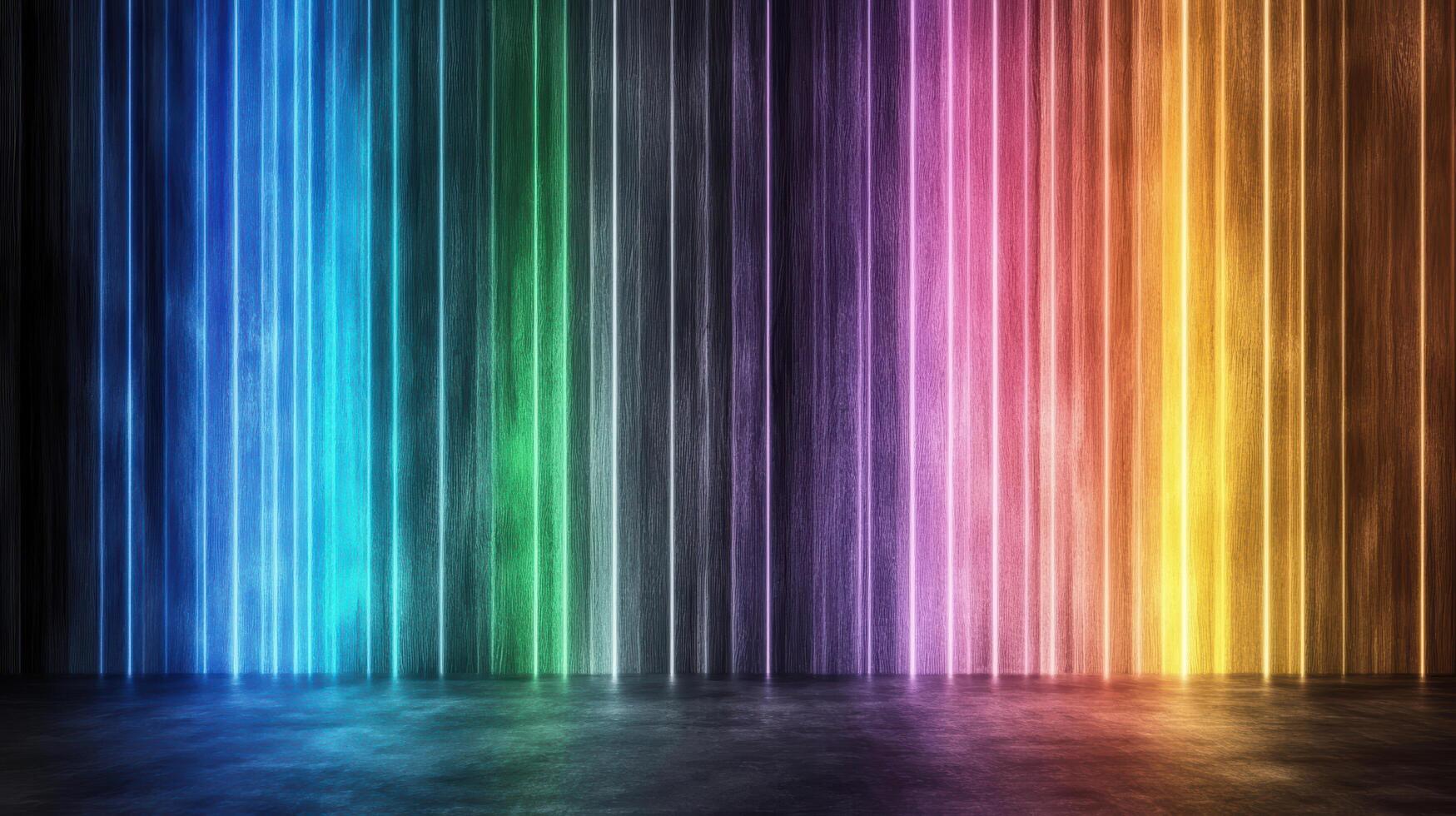 Colorful light beams create vibrant abstract background with energy photo