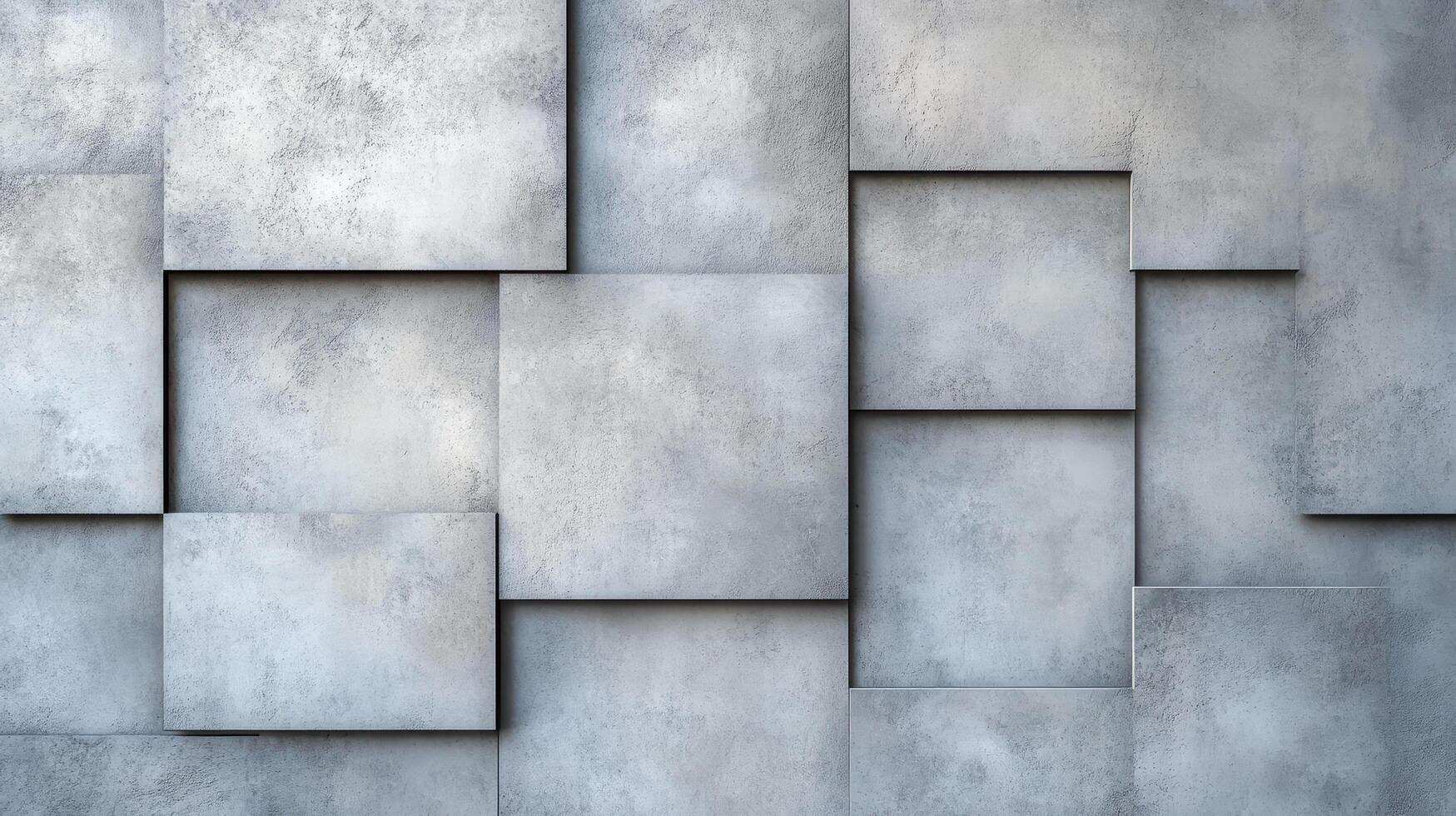 Textured gray concrete wall with layered geometric shapes and patterns photo